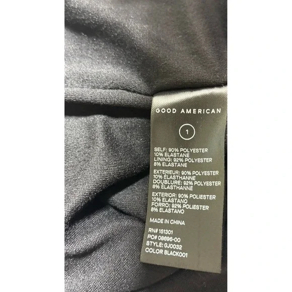 Good American Jumpsuit Size 1 Small Black Strapless Velvet V Neck - Picture 11 of 14